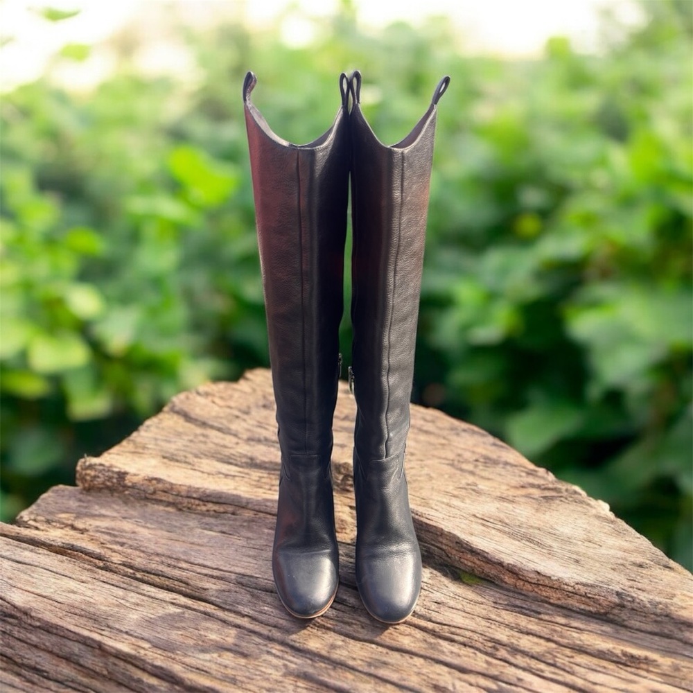 Via Spiga Black Over the Knee Boots